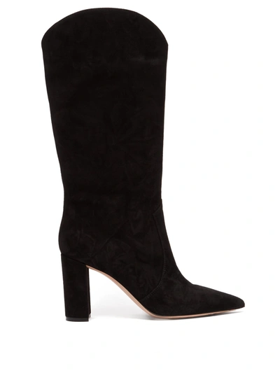 Gianvito Rossi Slouchy 85 Knee-high Suede Boots In Black