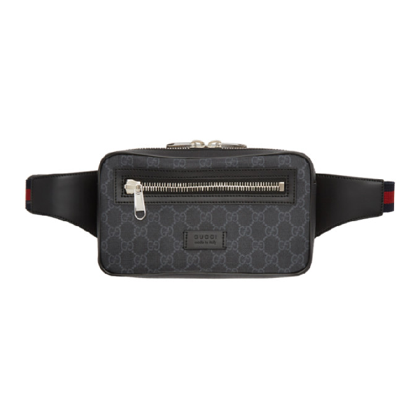 Gucci Leather-trimmed Monogrammed Coated-canvas Belt Bag In 1095 Blkner | ModeSens