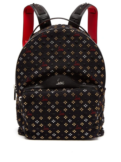 Christian Louboutin Men's Backloubi Jacquard Canvas Backpack In Black Multi