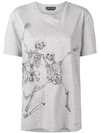 Alexander Mcqueen Dancing Skull Printed T In Grey