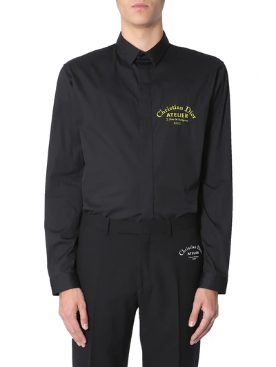 Dior Christian Atelier Tribal Embroidered Shirt In Nero | ModeSens