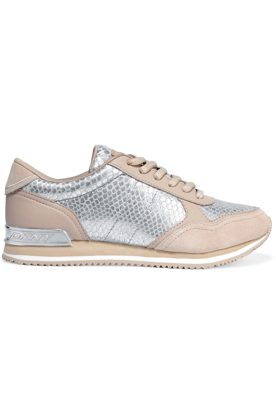 Dkny Jamie Metallic Snake-effect Leather And Suede Sneakers | ModeSens
