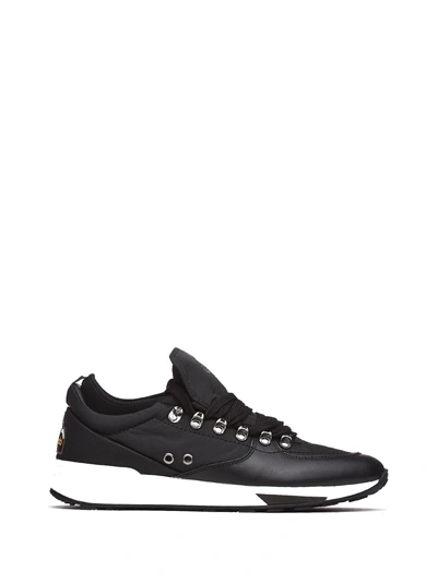 Barracuda Sneakers In Leatehr And Fabric In Nero