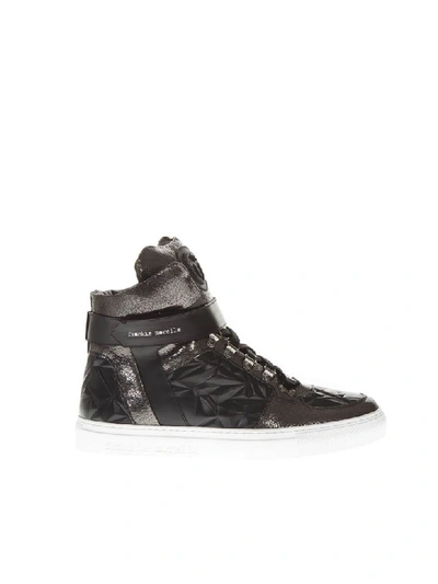 Frankie Morello Variante A Black Leather High Top Sneakers