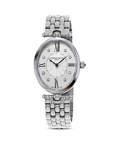 Frederique Constant Classics Art Deco Oval Grande Watch, 34mm X 28mm In Silver