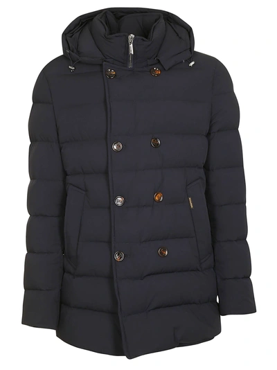 Moorer Double Breasted Padded Jacket In Blu Scuro