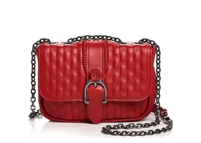 Longchamp Ladies Red Amazone Quilted Mini Crossbody Bag In Red/gunmetal