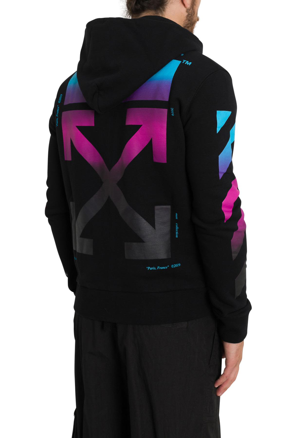 off white gradient zip up hoodie