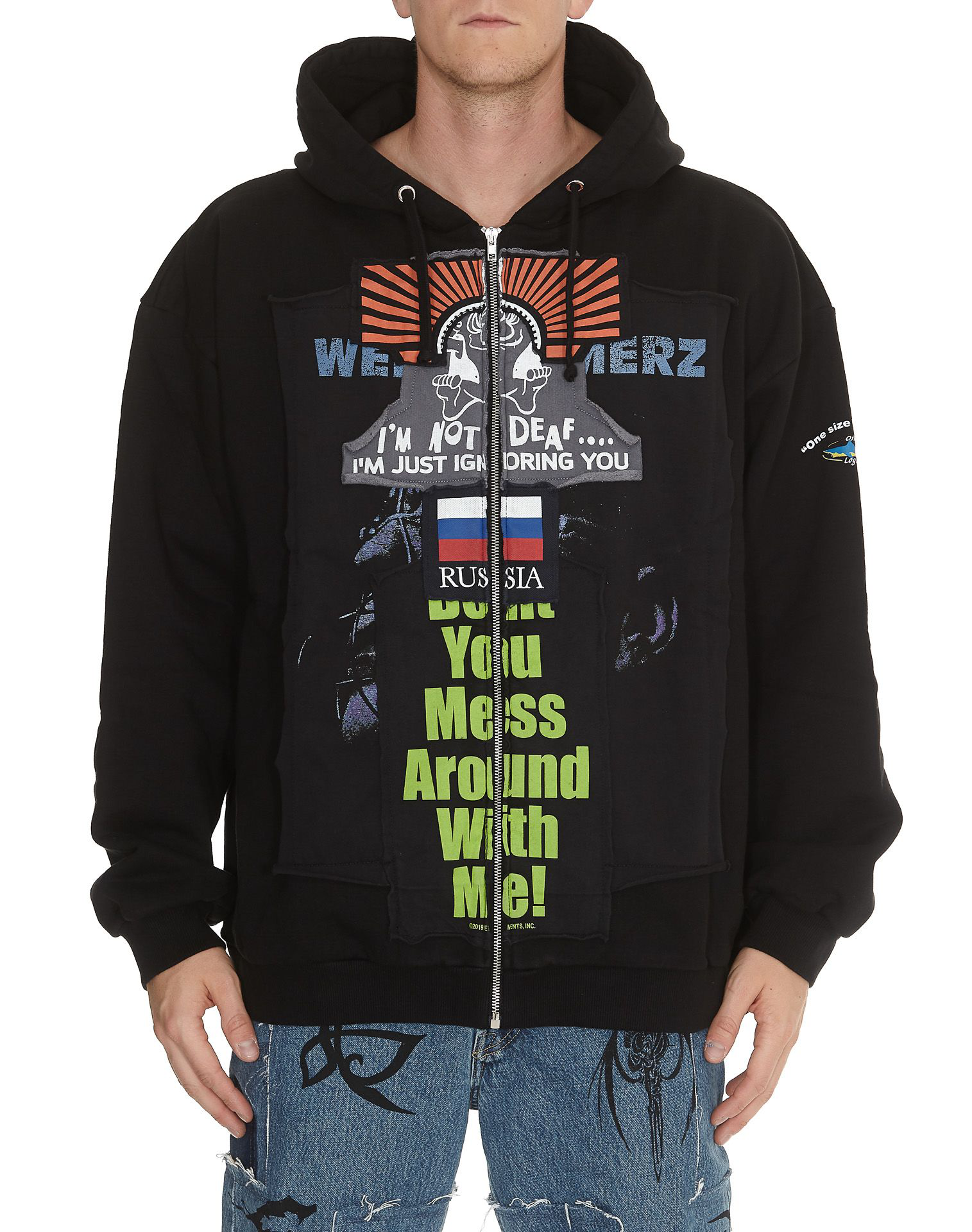 vetements patchwork hoodie