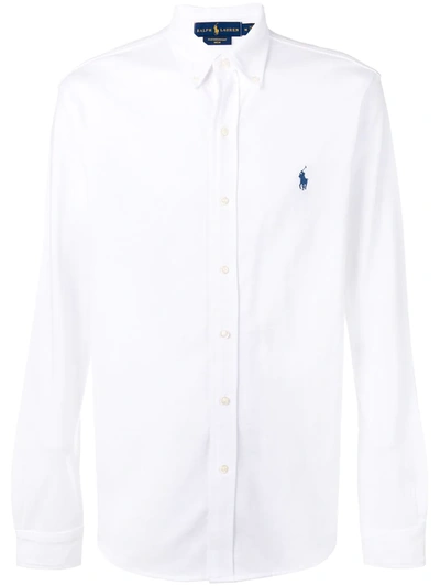 Polo Ralph Lauren Classic Shirt With Embroidered Logo In White