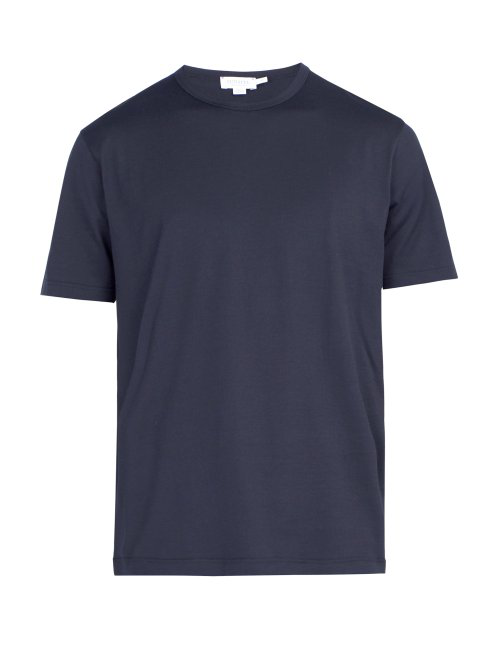 Sunspel - Classic Crew Neck Cotton Jersey T Shirt - Mens - Navy | ModeSens