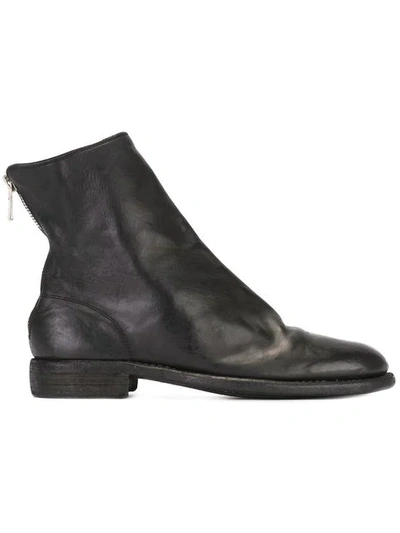 Guidi Full Grain Back Zip Boot In Black