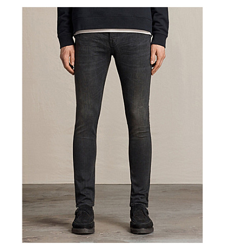 all saints print cigarette jeans