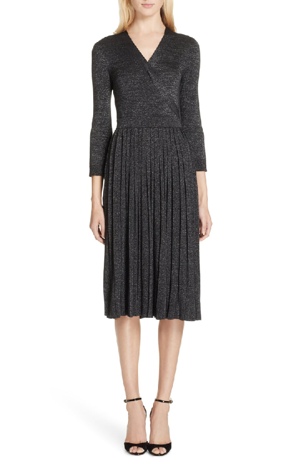 kate spade metallic wrap sweater dress