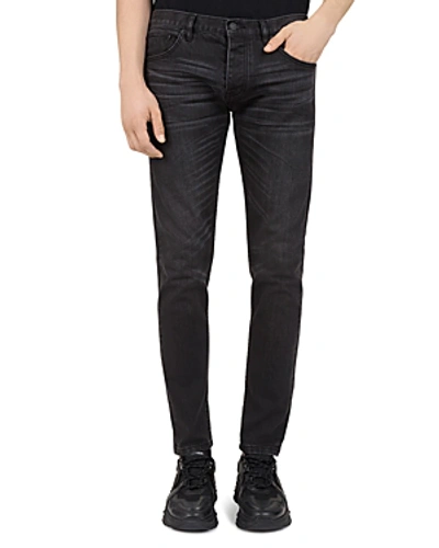 The Kooples Japanese Denim Skinny Jeans In Black Washed