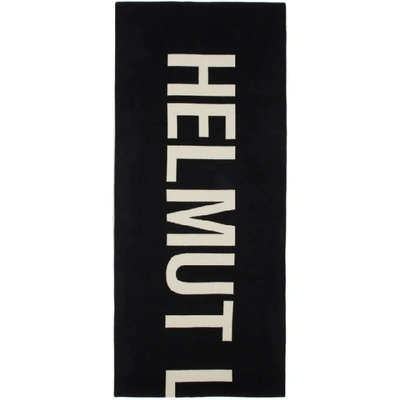 Helmut Lang Black And Off-white Oversized Scarf In Black/white