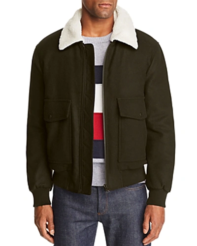 Tommy Hilfiger Faux-shearling-collar Bomber Jacket In Rosin | ModeSens