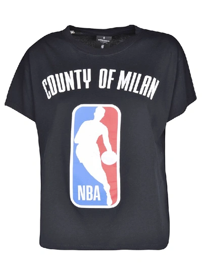 Marcelo Burlon County Of Milan Logo Nba T-shirt In Black