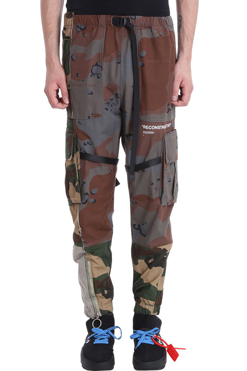 off white reconstructed cargo pants