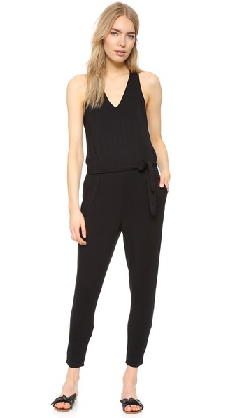 Cupcakes And Cashmere Frey Tie Front Jumpsuit In Black | ModeSens