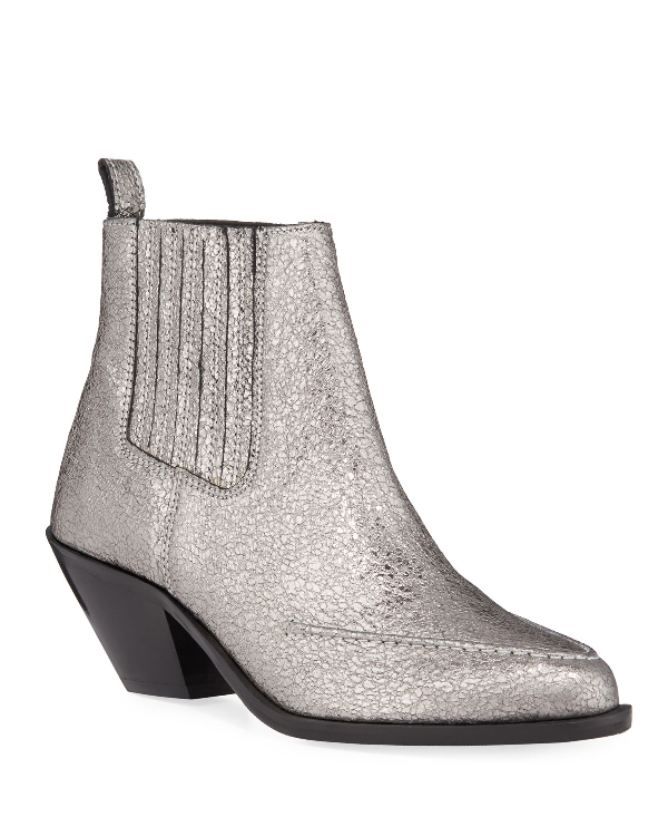 metallic booties