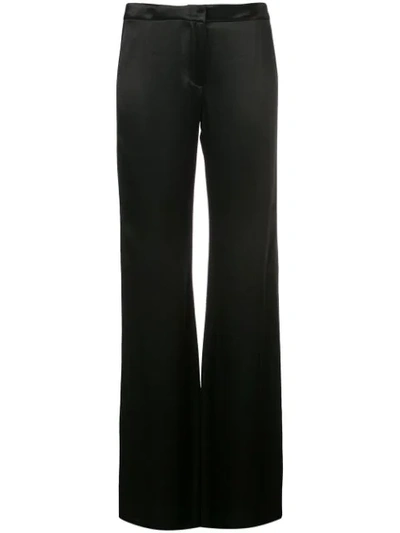 Alexis Orsola Satin Flare-leg Pants In Black