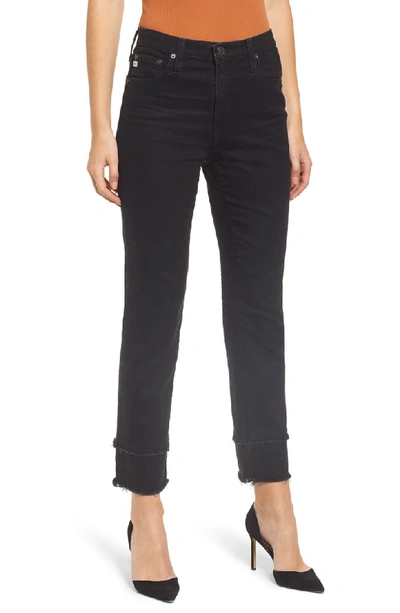 Ag The Isabelle High Waist Ankle Straight Leg Jeans In 01y Black Hawk