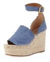 Chloé Chloe Lauren Suede Espadrilles In Blue