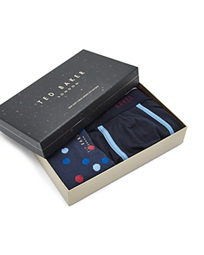 Ted Baker Surfer 2-piece Boxer Shorts & Sock Gift Set In Navy
