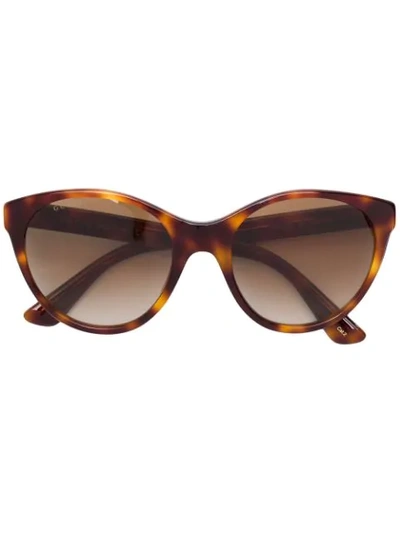Gucci Sunglasses Gg0419s Cat-eye Acetate Frame Sunglasses In Havana/ Marron