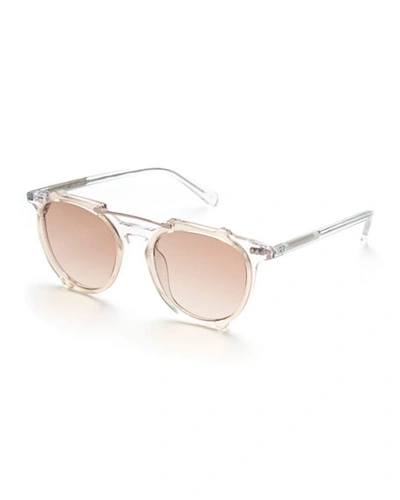 Sunday Somewhere Odin Acetate & Metal Round Sunglasses In Crystal