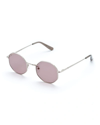 Sunday Somewhere Ems Round Titanium Sunglasses In Silver