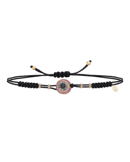 Pippo Perez Pull Cord Bracelet With Small Diamond Pink Sapphire