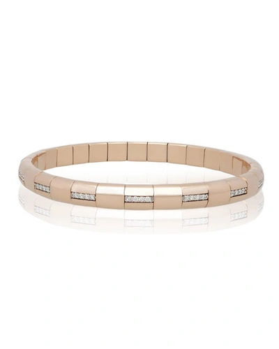 Roberto Demeglio Pura Gold 18k Rose Gold Woven Diamond Bar Bracelet