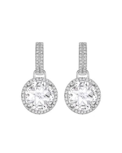 Kiki Mcdonough Grace 18k White Gold/diamond/topaz Earrings In White/gold