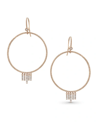 Dominique Cohen 18k Rose Gold Diamond Chevron Drop Earrings