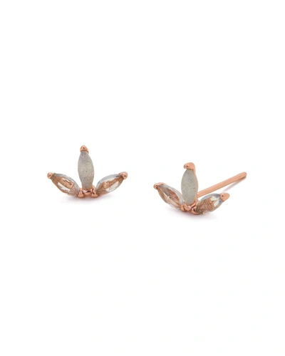 Gorjana Perry Triple-marquise Stud Earrings In Rose Gold