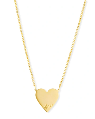 Sarah Chloe Lily Solid Heart Pendant Necklace In Gold