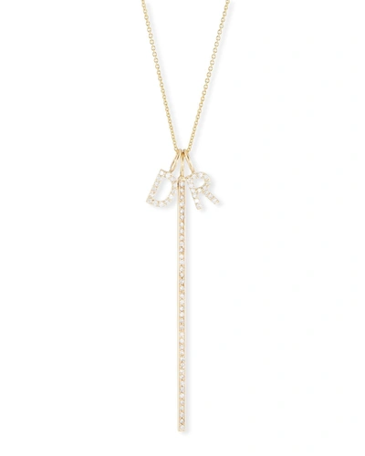 Sarah Chloe Mini Amelia 14k Gold Diamond Initial Pendant Necklace
