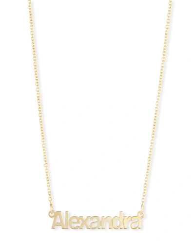 Sarah Chloe Ava Block Letter Name Pendant Necklace In Gold