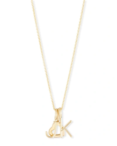 Sarah Chloe Mini Amelia 14k Gold Layered Initial Pendant Necklace