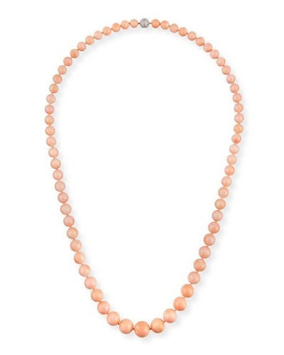 Assael Angel Skin Coral Bead Necklace, 34"