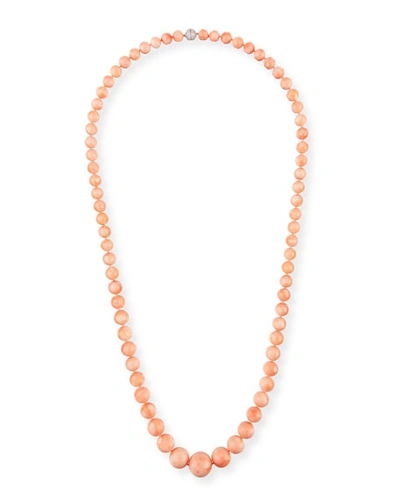 Assael Angel Skin Coral Bead Necklace, 42"