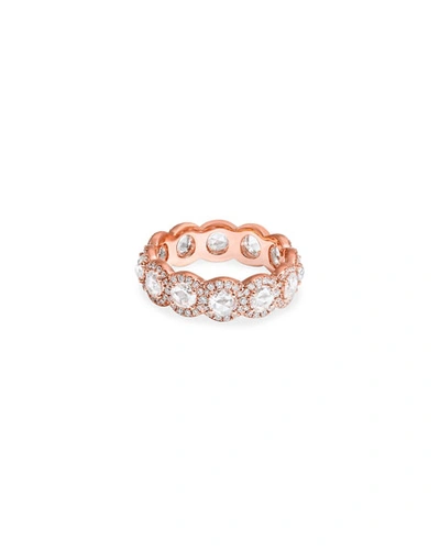 64 Facets 18k Rose Gold Scallop Diamond Ring