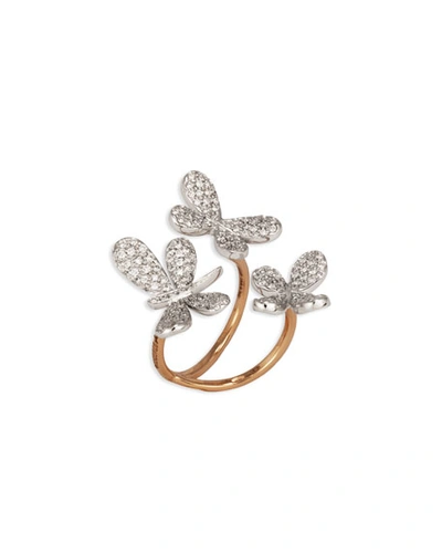 Staurino Fratelli Nature 18k Diamond Butterfly & Dragonfly Ring