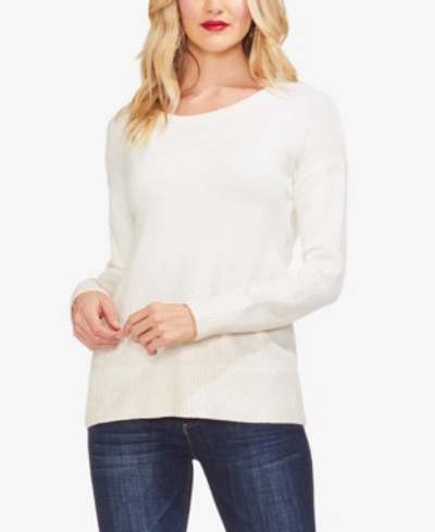 Vince Camuto Drop-shoulder Foiled Ombre Sweater In Antique White