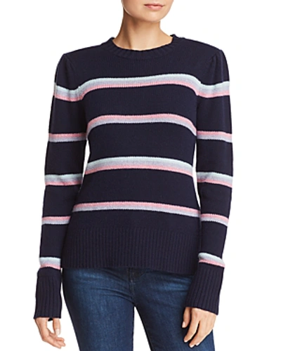 Rebecca Taylor Stripe Wool Blend Sweater In Navy Combo