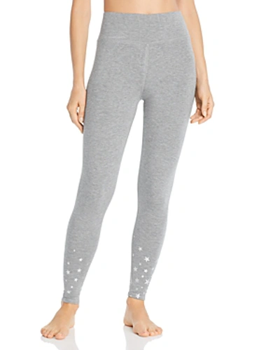 Pj Salvage On Holiday Star-print Leggings In Heather Gray