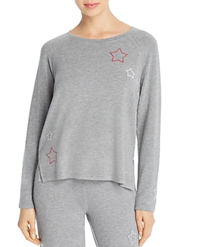 Pj Salvage On Holiday Long-sleeve Lounge Shirt In Heather Gray