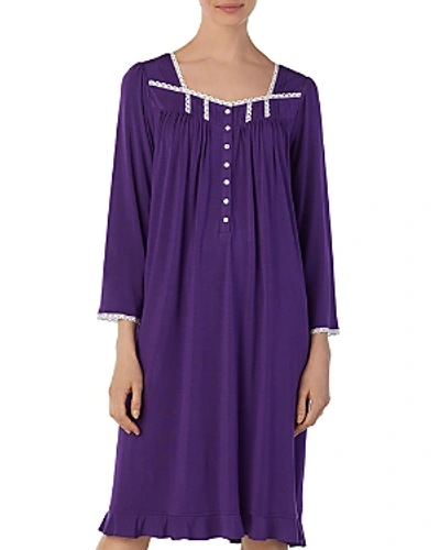 Eileen West Long Sleeve Waltz Nightgown In Plum